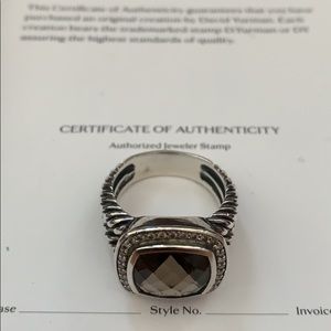 David Yurman Albion 11mm Smoky Quartz Silver Ring